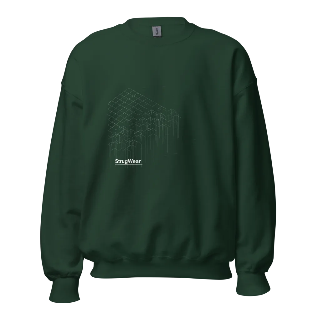 Collapse Crewneck, Forest Green