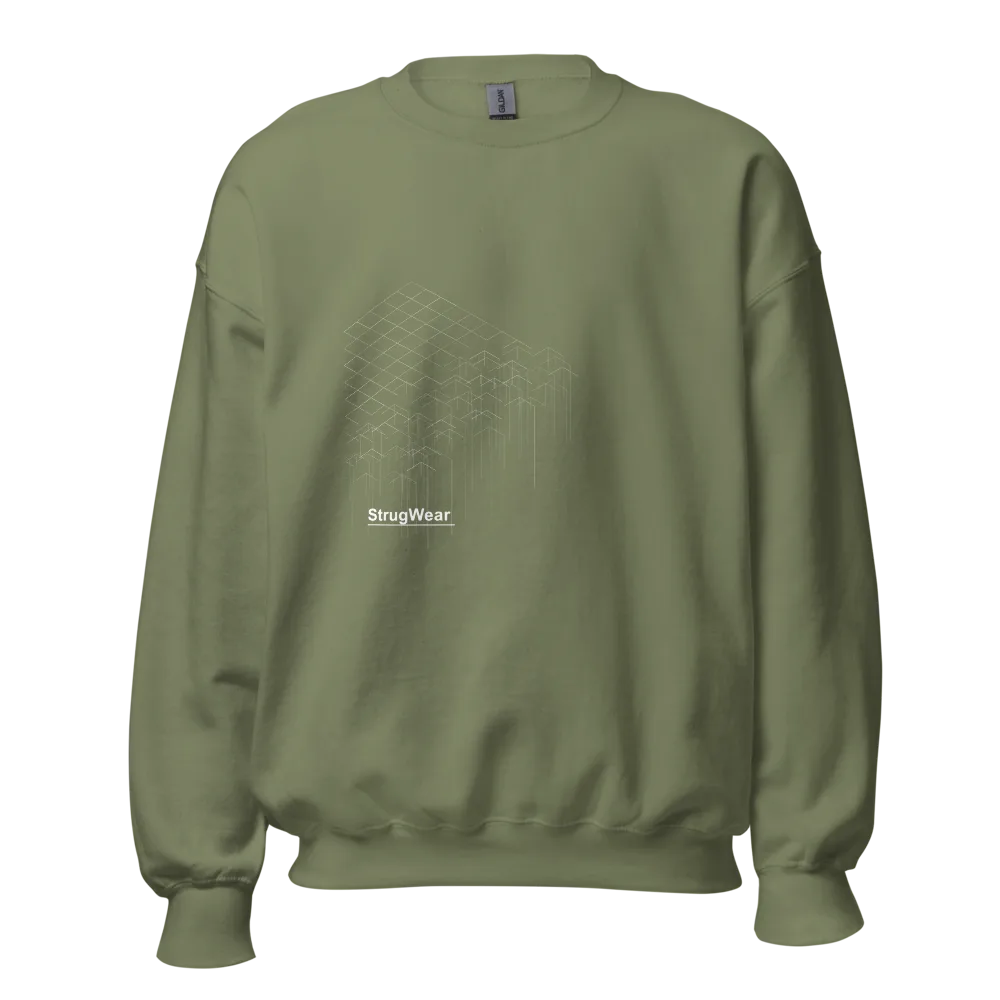 Collapse Crewneck, Military Green
